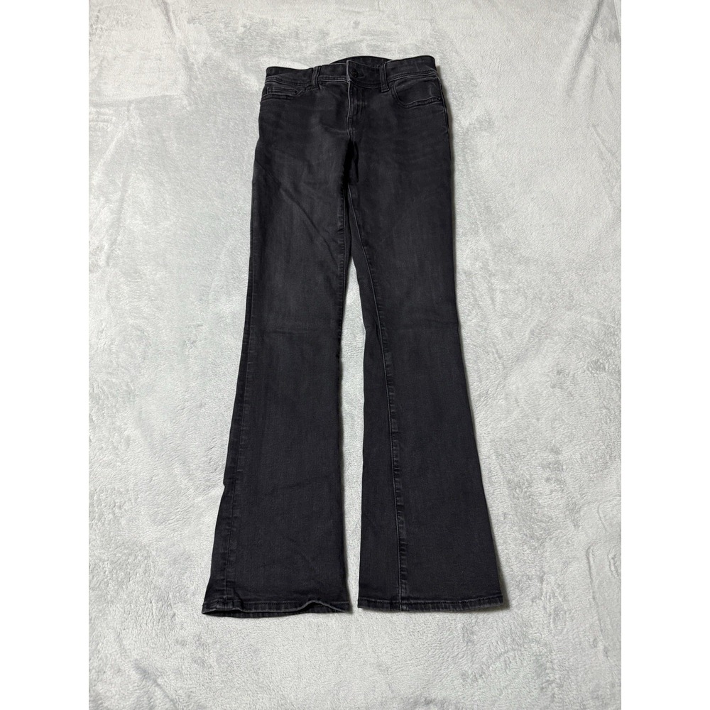 American Eagle Jeans Womens 0 Black Mid Rise Kick Boot Bootcut 26x30.5‎